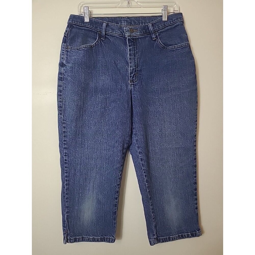 Lee Riders Womens Denim Medium Wash High Rise Capris Size 14M